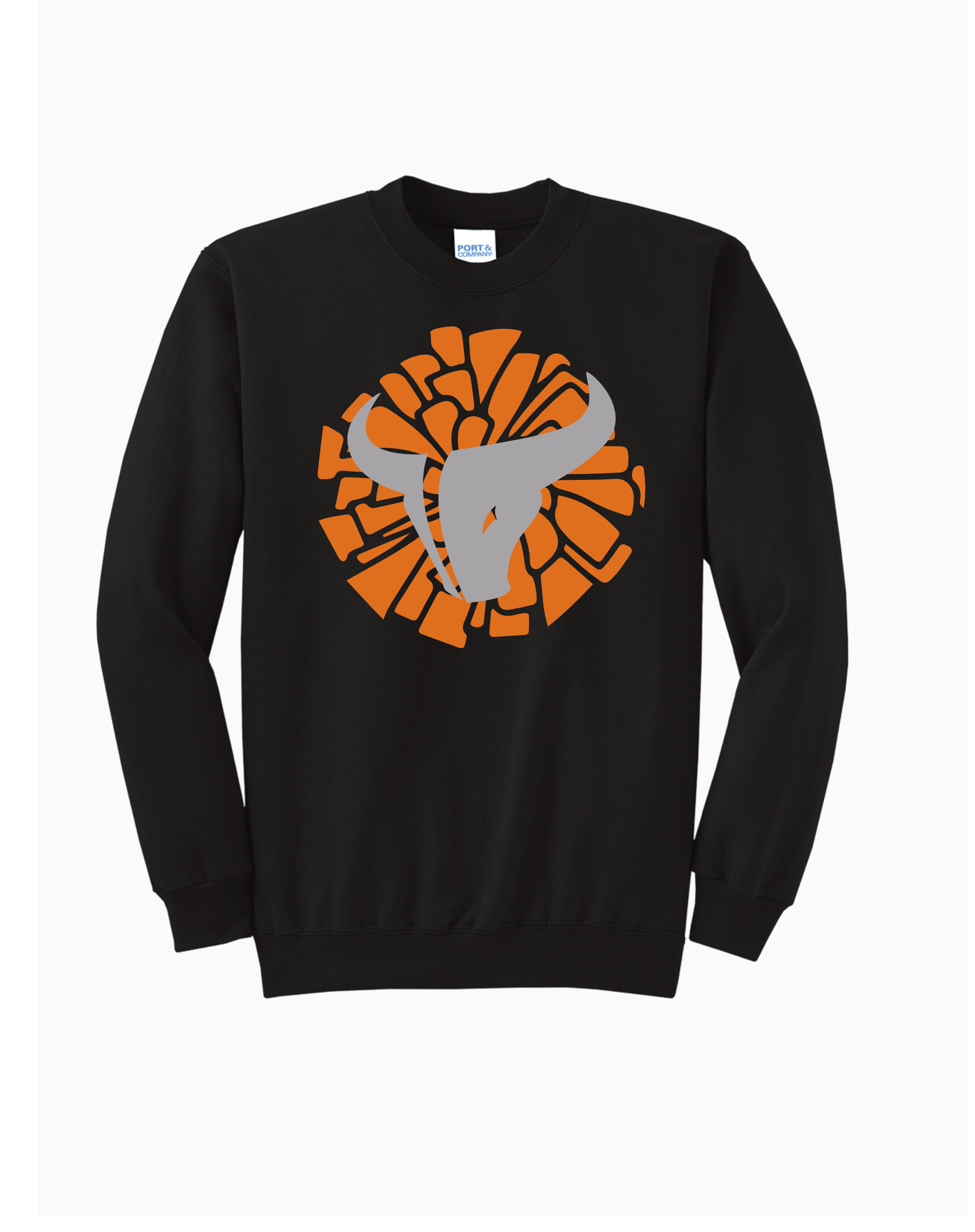 Crew Neck Sweat Shirt with Glitter Pom Logo