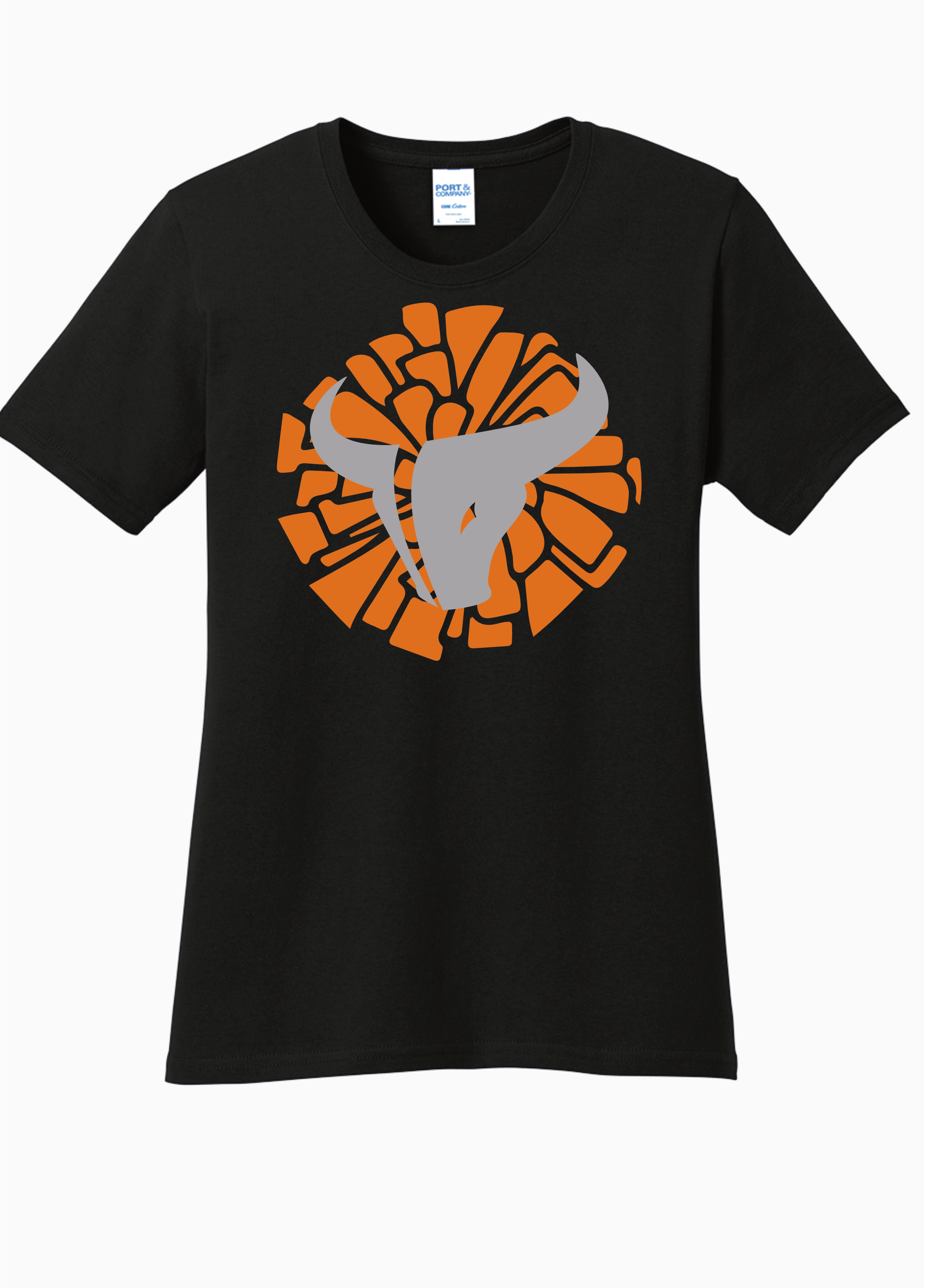 Ladies Short Sleeve T Shirt with Glitter Pom Logo